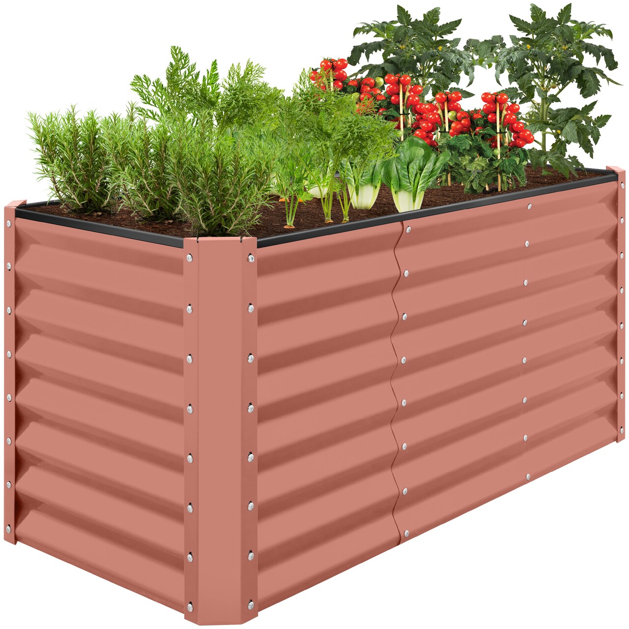 Best Choice Products 4x2x2ft Outdoor Metal Raised Garden Bed, Planter Box for Vegetables, Flowers, Herbs